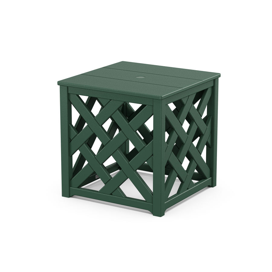 POLYWOOD Wovendale Accent Umbrella Table in Green