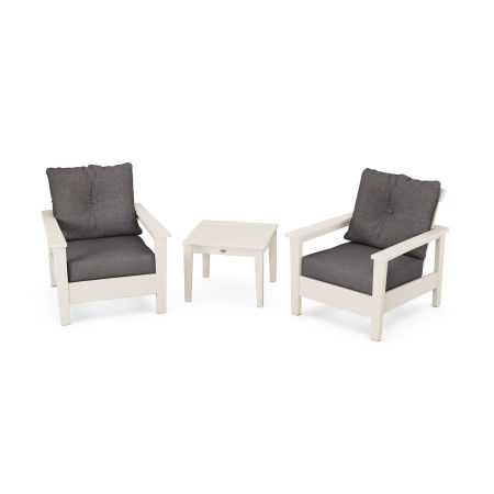 POLYWOOD Prescott 3-Piece Deep Seating Set in Sand / Antler Charcoal