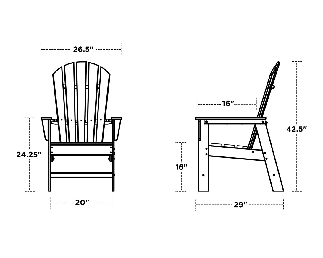Dimensions for South Beach Casual Chair