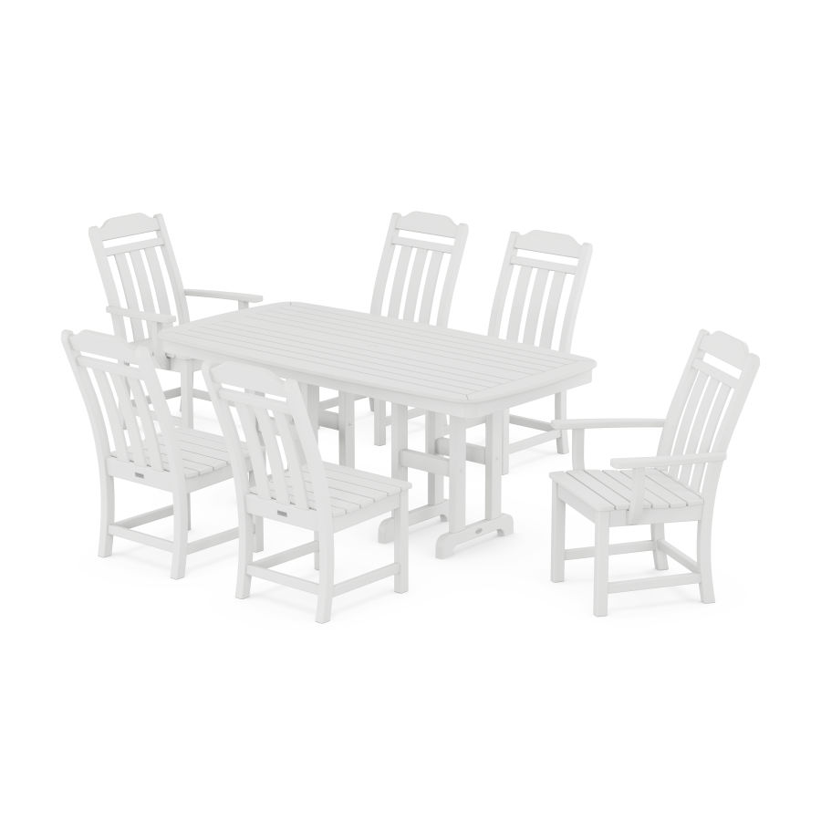 POLYWOOD Country Living 7-Piece Dining Set in White