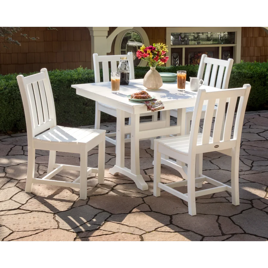 Traditional Garden 5-Piece Farmhouse Trestle Dining Set