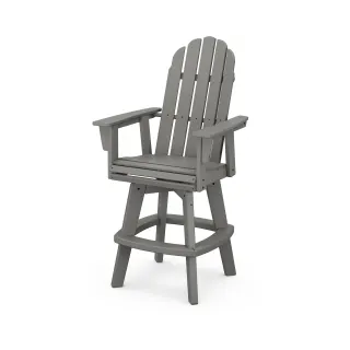 POLYWOOD Vineyard Curveback Adirondack Swivel Bar Chair