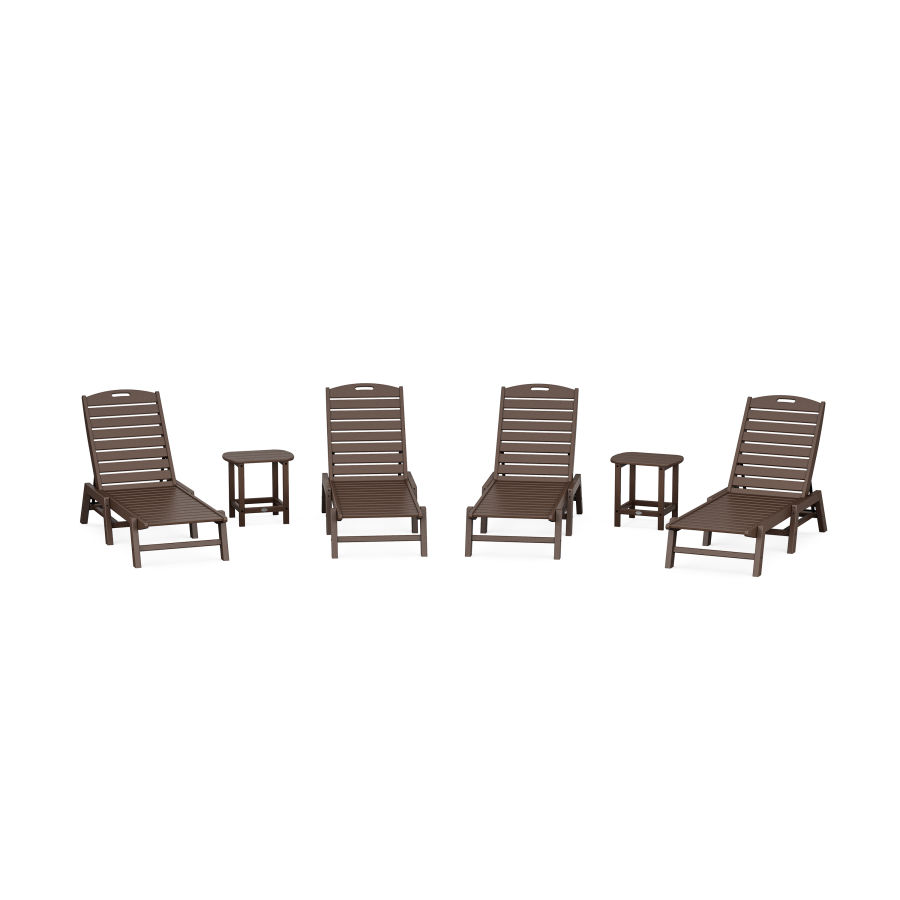 POLYWOOD Nautical Chaise 6-Piece Set in Mahogany