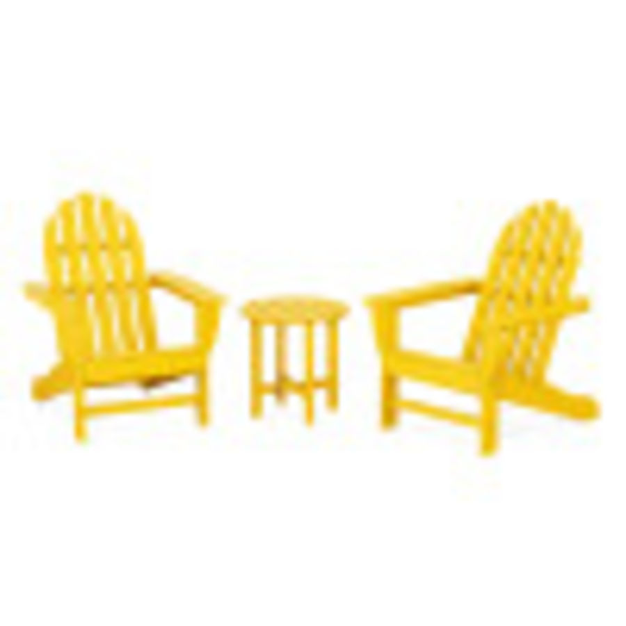 POLYWOOD Classic Adirondack 3-Piece Set in Lemon