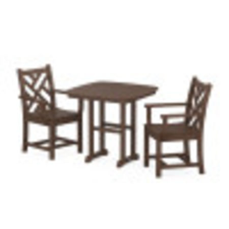 Chippendale 3-Piece Dining Set in Mahogany