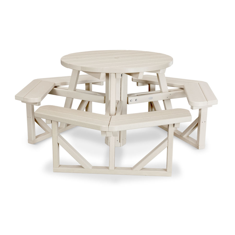 POLYWOOD Park 36" Round Picnic Table in Sand