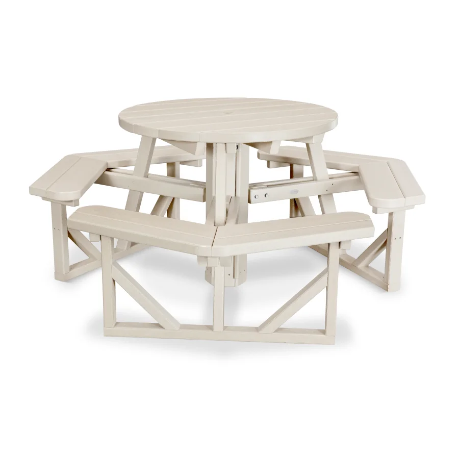 POLYWOOD Park 36" Round Picnic Table in Sand