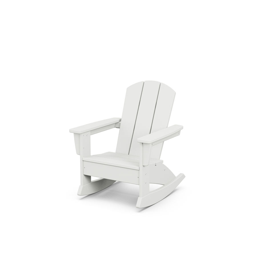 POLYWOOD Kids Nautical Adirondack Rocking Chair in White