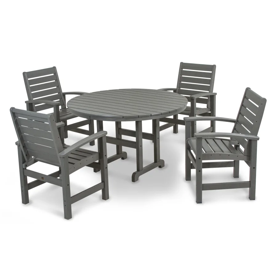 POLYWOOD Signature 5-Piece Round Farmhouse Dining Set