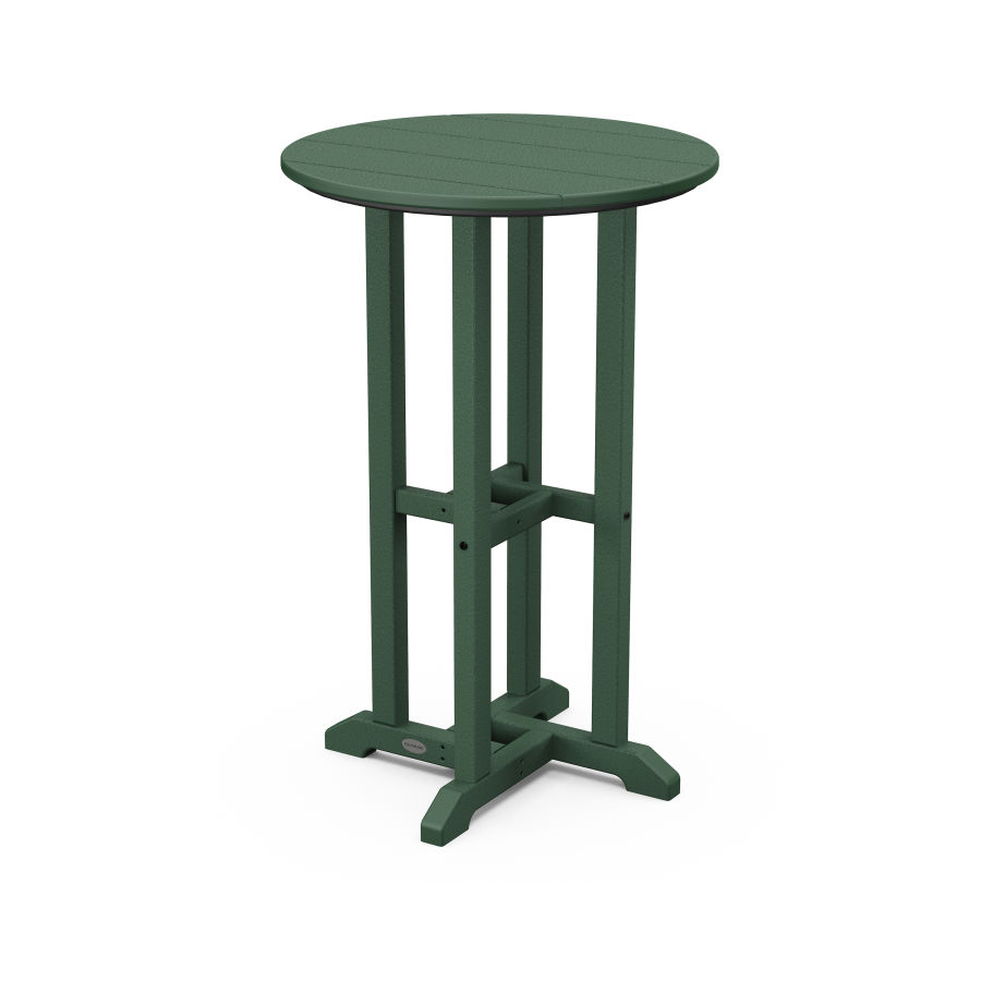 POLYWOOD 24" Round  Farmhouse Counter Bistro Table in Green / Green
