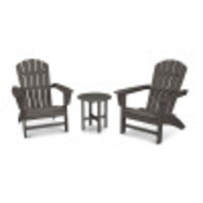 Nautical 3-Piece Adirondack Set in Vintage Finish