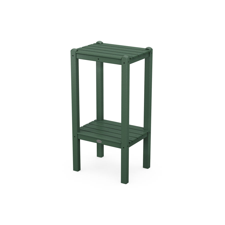 POLYWOOD Two Shelf Bar Side Table in Green