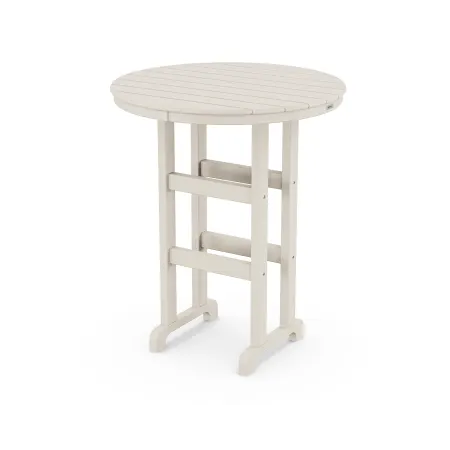 POLYWOOD Classics Round 36" Bar Table in Sand