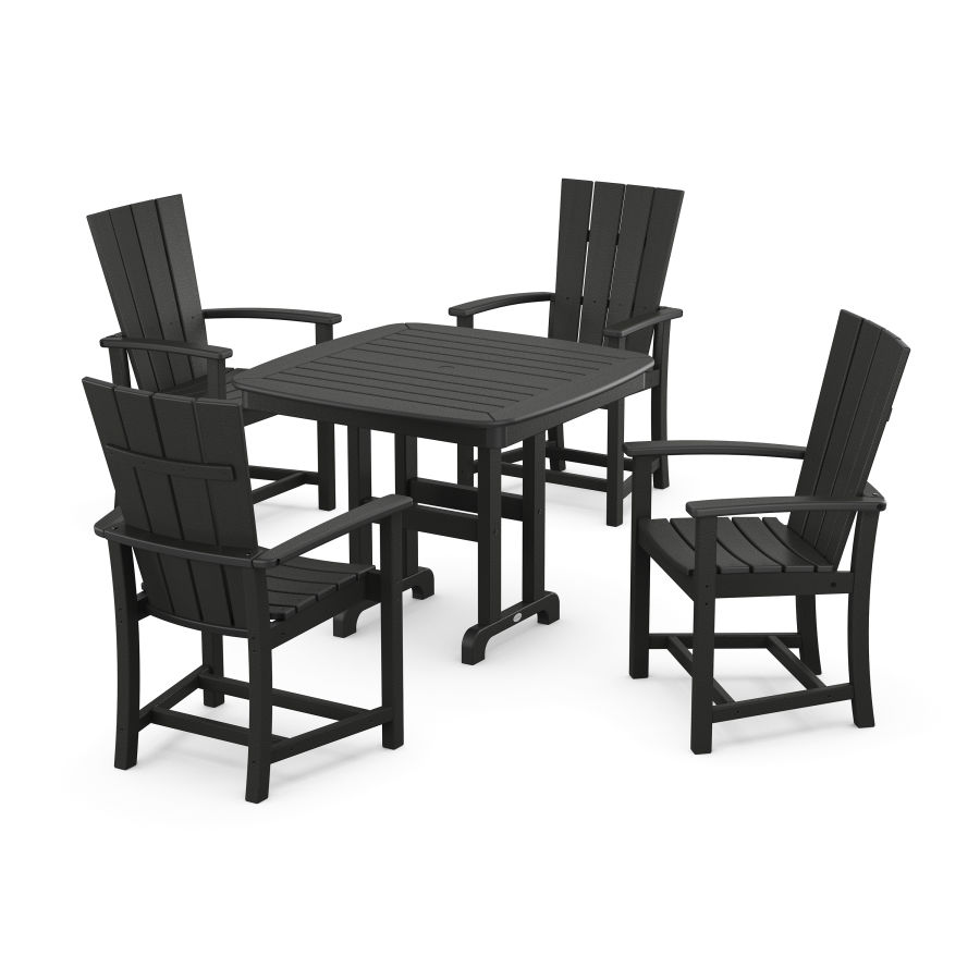 POLYWOOD Quattro 5-Piece Dining Set in Black