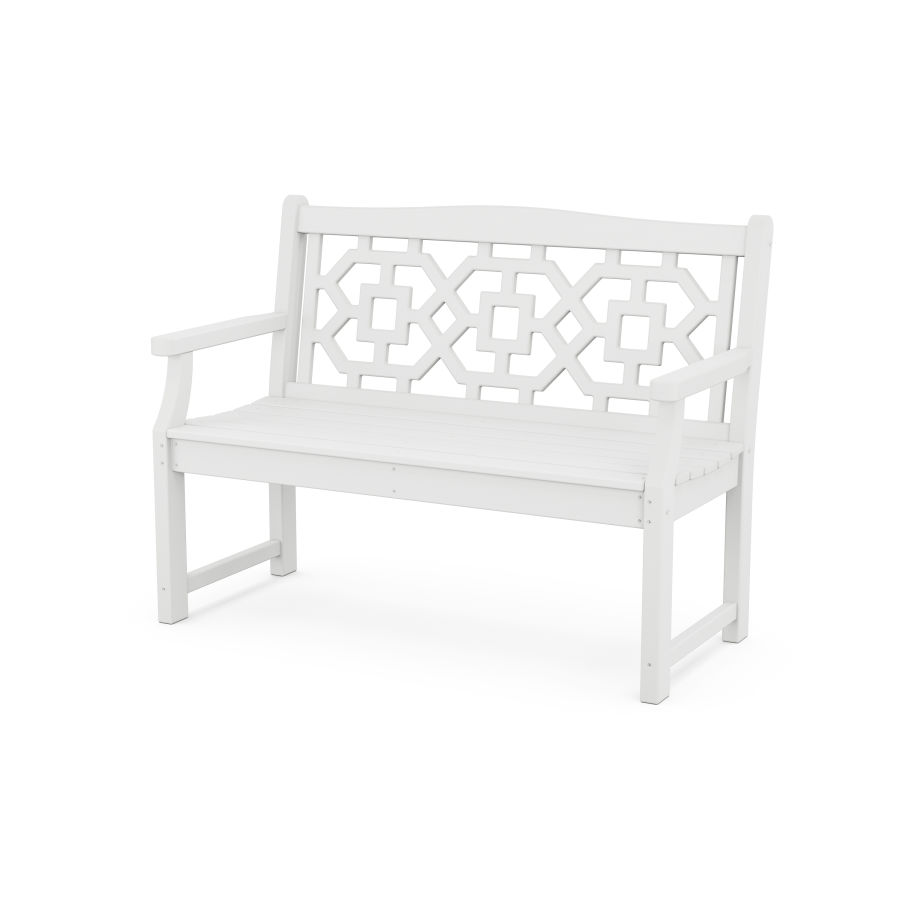 POLYWOOD Chinoiserie 48” Garden Bench in White