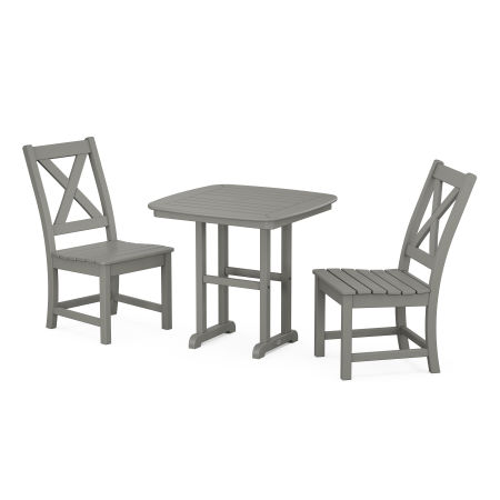 Braxton Side Chair 3-Piece Dining Set in Slate Grey