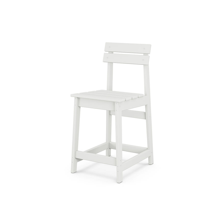 POLYWOOD Modern Studio Plaza Counter Chair in White