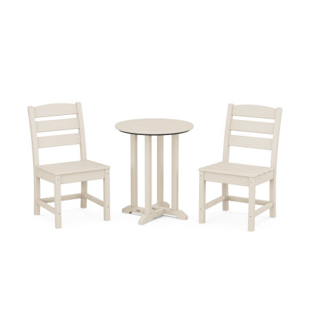 Lakeside Side Chair 3-Piece Round Dining Set in Sand