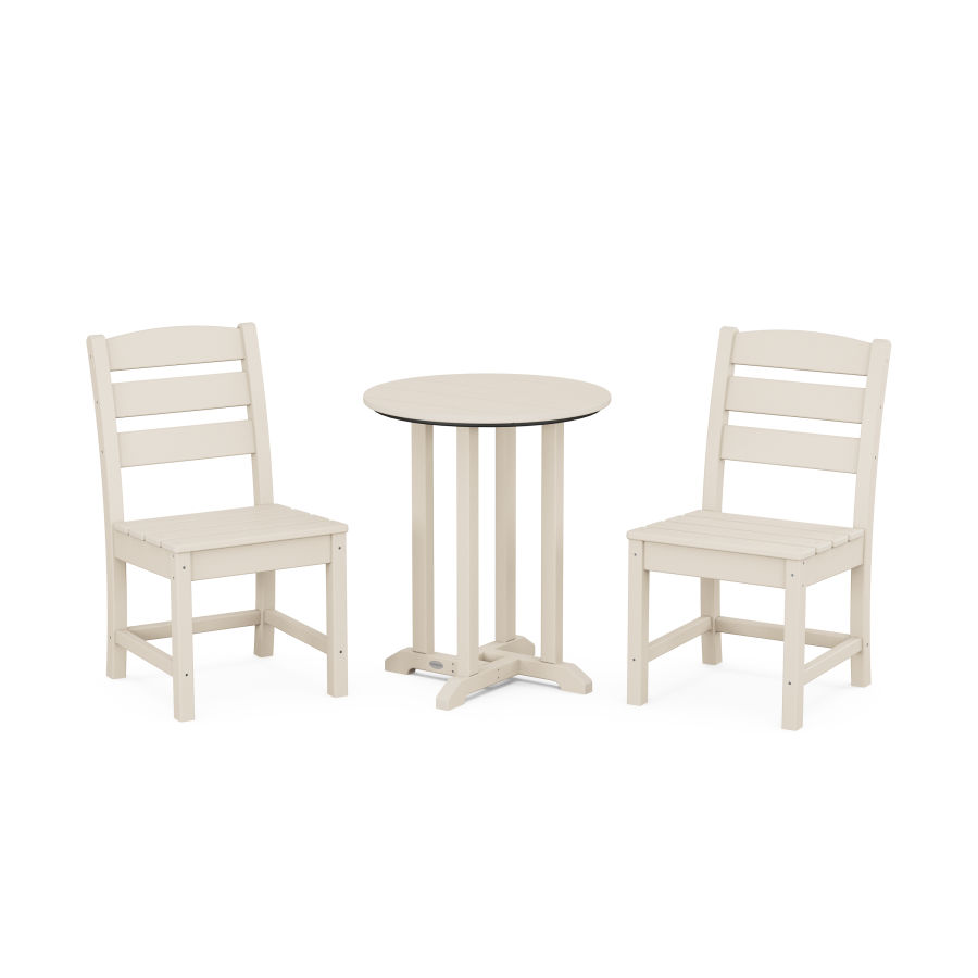 POLYWOOD Lakeside Side Chair 3-Piece Round Dining Set in Sand