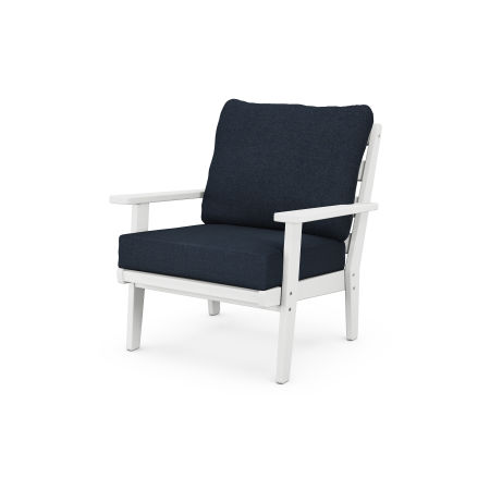 Grant Park Deep Seating Chair in White / Marine Indigo