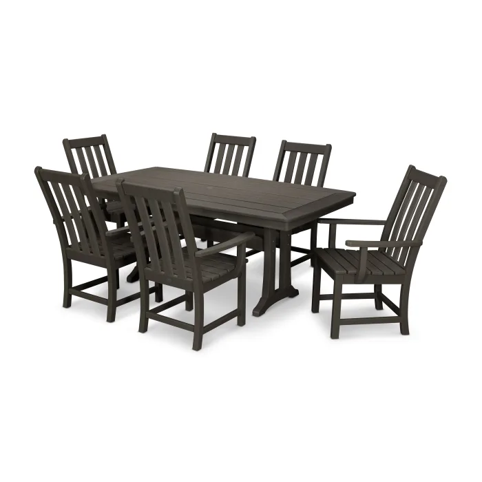 POLYWOOD Vineyard 7 Piece Arm Chair Dining Set in Vintage Finish PWS407 1 V