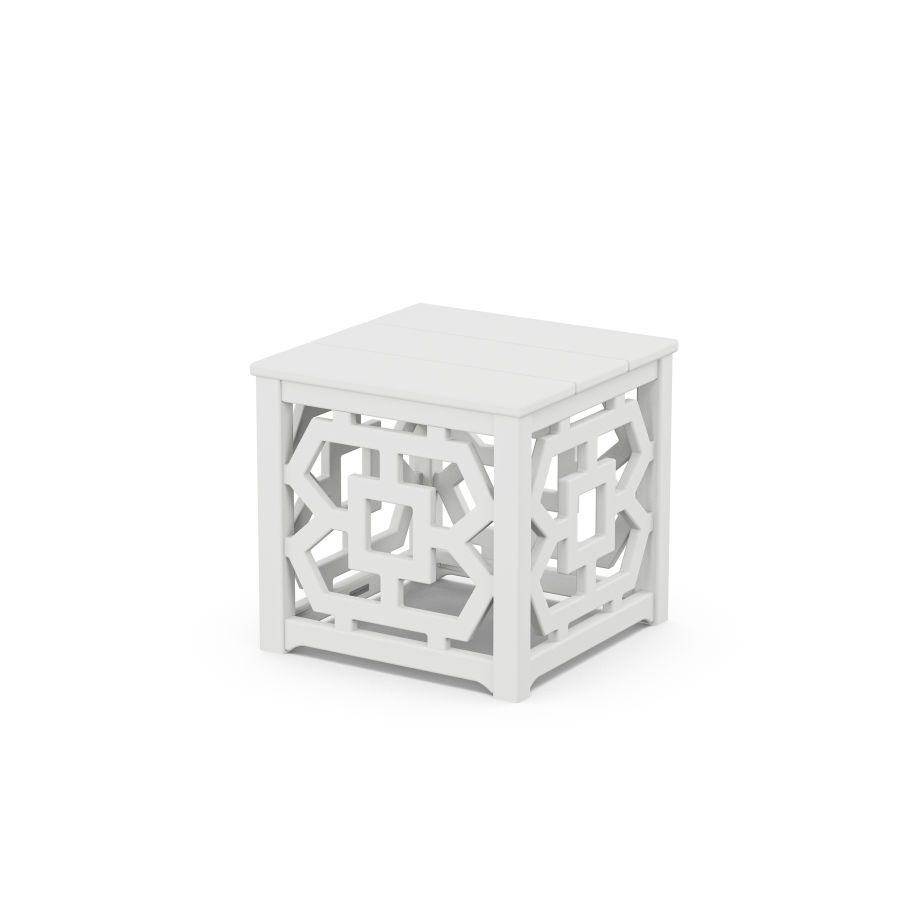 POLYWOOD Chinoiserie Accent Table in White