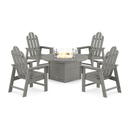 Long Island 4-Piece Upright Adirondack Conversation Set with Fire Pit Table