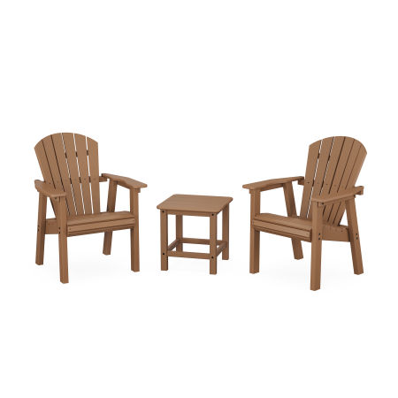 Seashell 3-Piece Upright Adirondack Chair Set in Teak