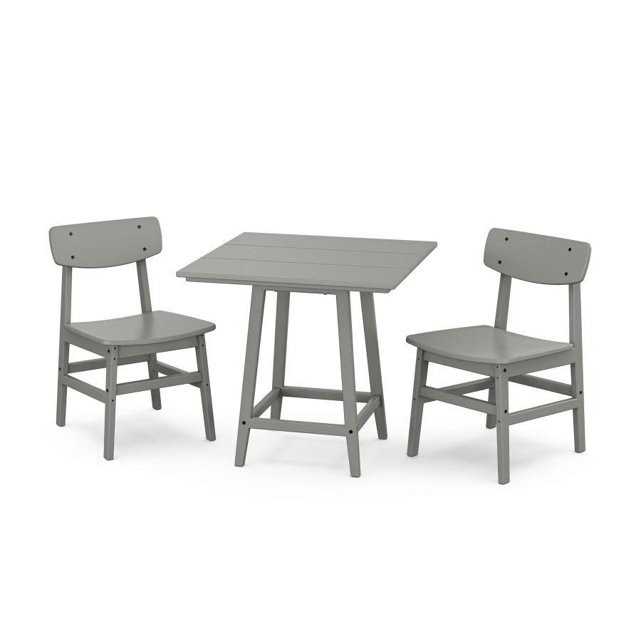 POLYWOOD Modern Studio Urban Chair 3-Piece Bistro Dining Set in Slate Grey