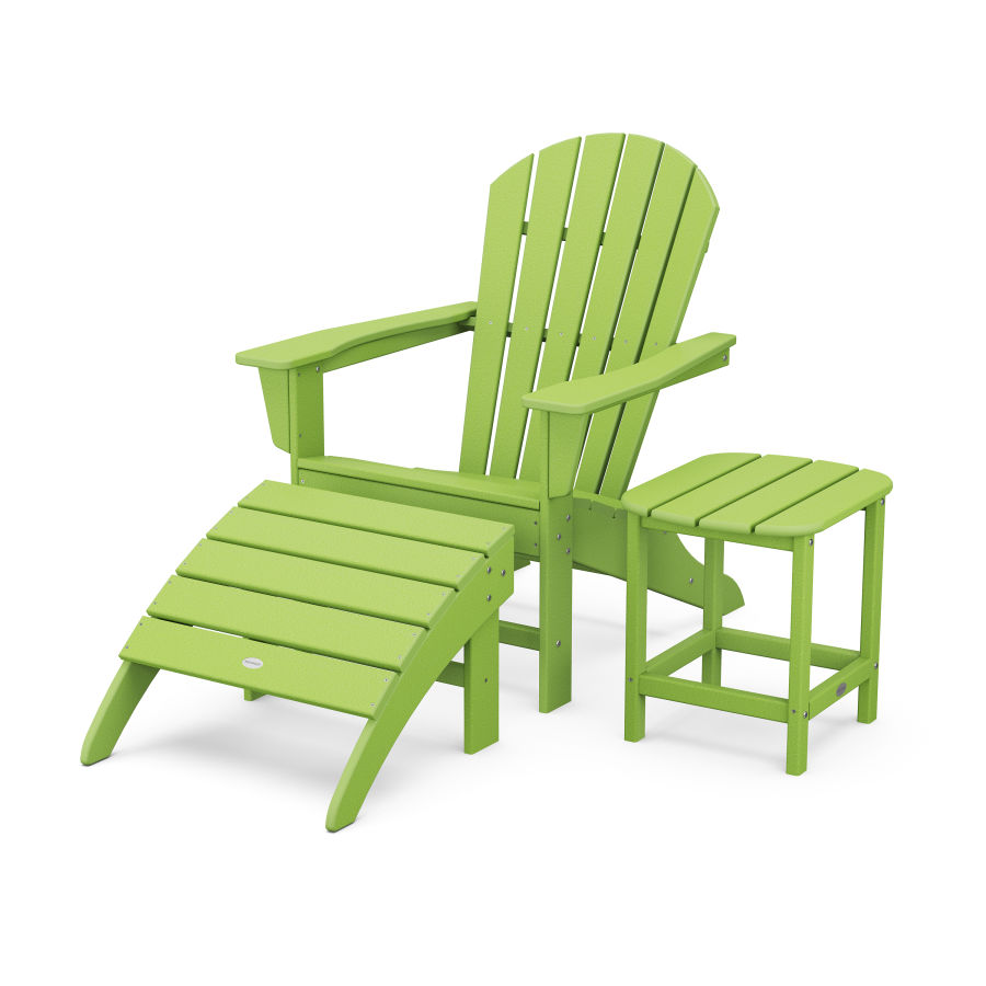 POLYWOOD South Beach Adirondack 3-Piece Set in Lime