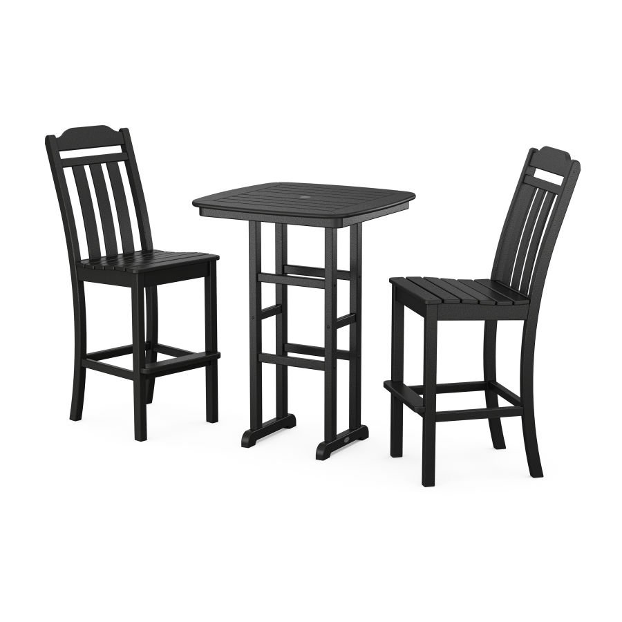 POLYWOOD Country Living 3-Piece Bar Set in Black