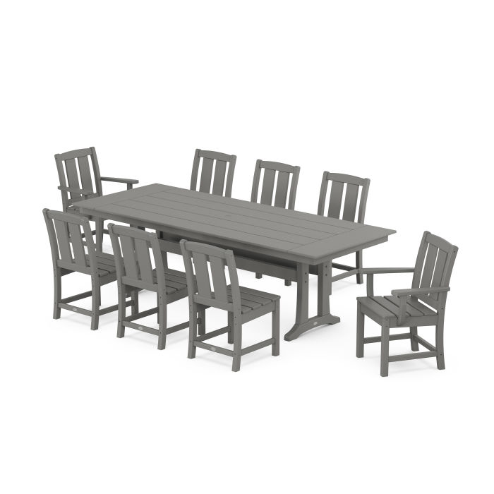POLYWOOD Mission 9-Piece Farmhouse Dining Set with Trestle Legs