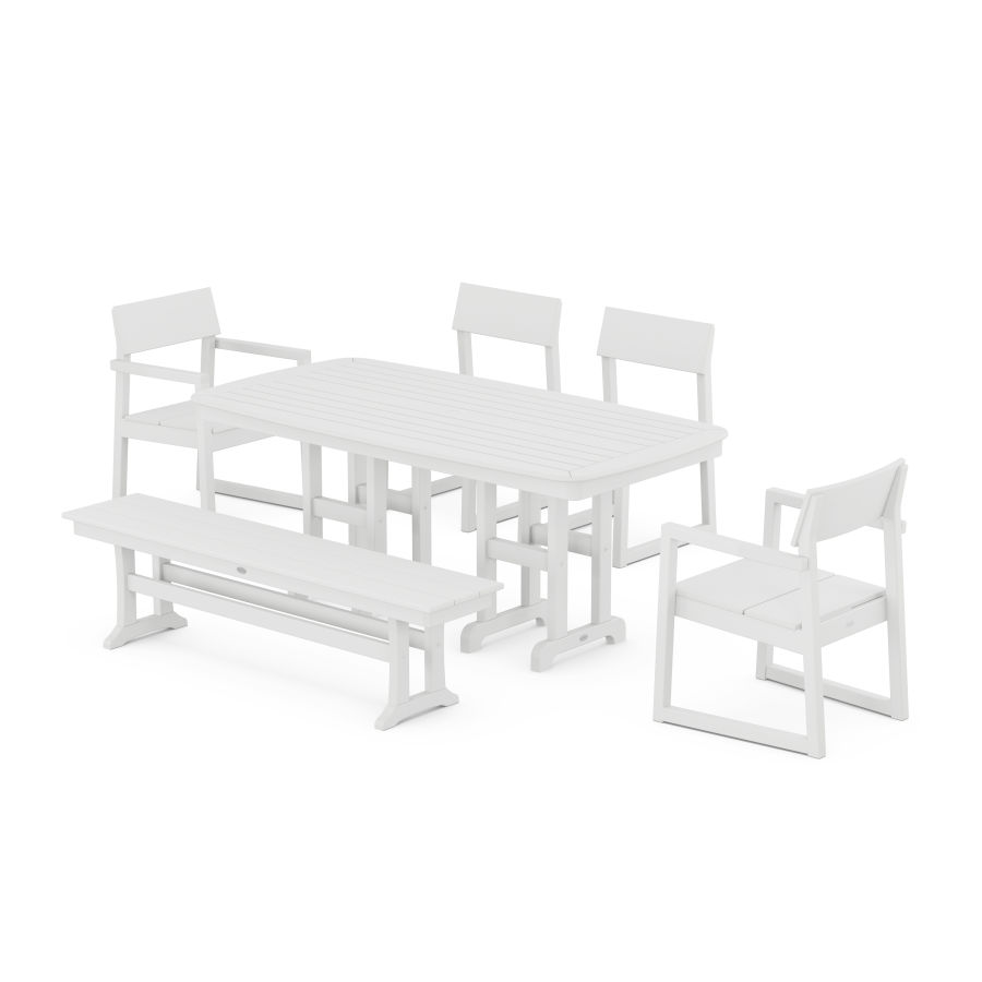 POLYWOOD EDGE 6-Piece Dining Set in White