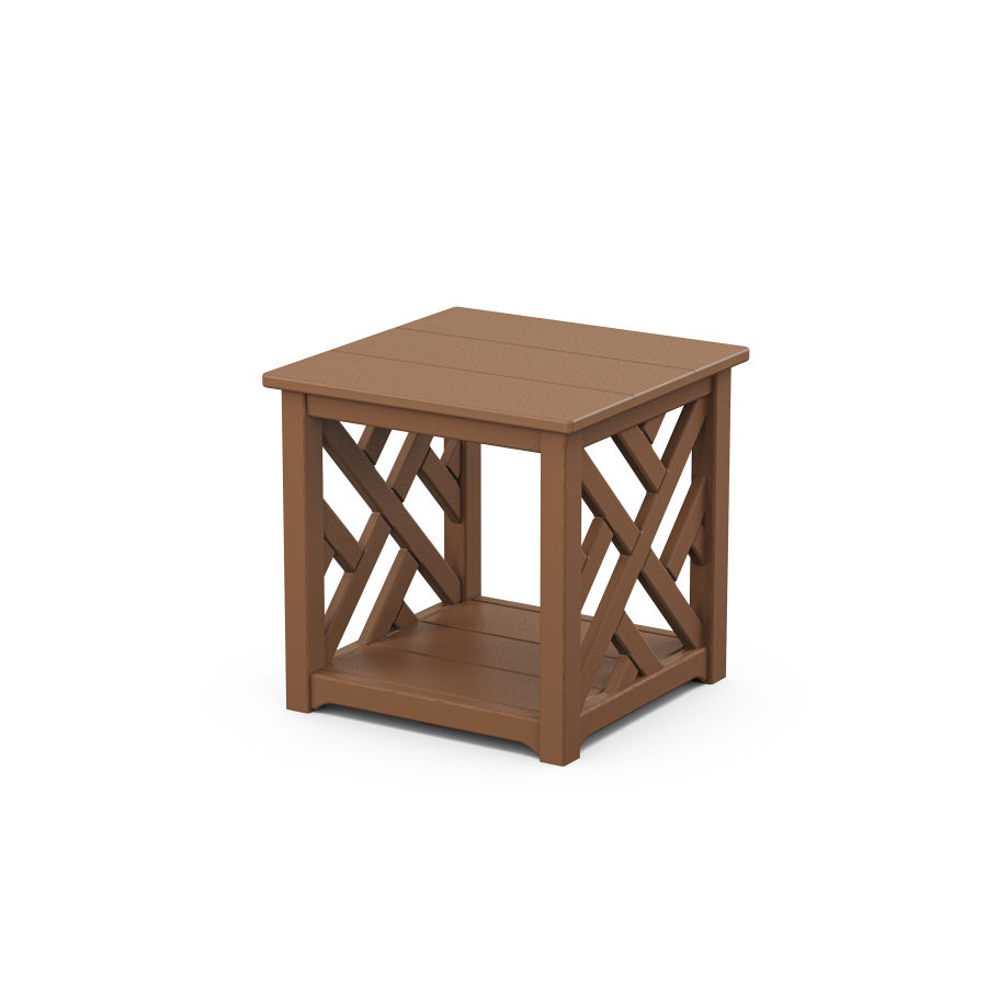 POLYWOOD Chippendale Accent Table in Teak