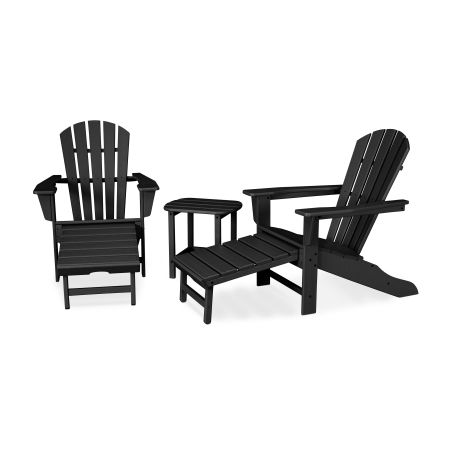 POLYWOOD Palm Coast Ultimate Adirondack 3-Piece Set in Black
