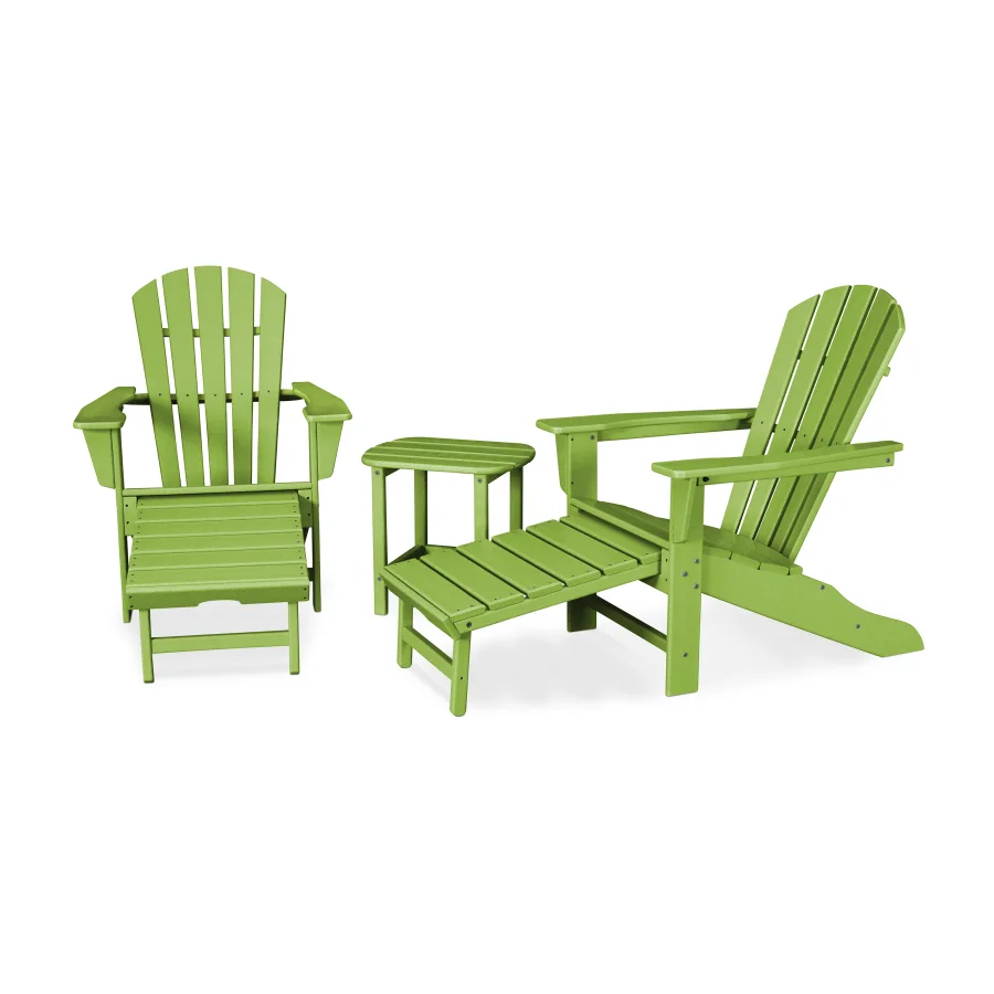 POLYWOOD Palm Coast Ultimate Adirondack 3-Piece Set in Lime