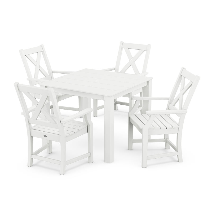 POLYWOOD Braxton 5-Piece Parsons Dining Set in White