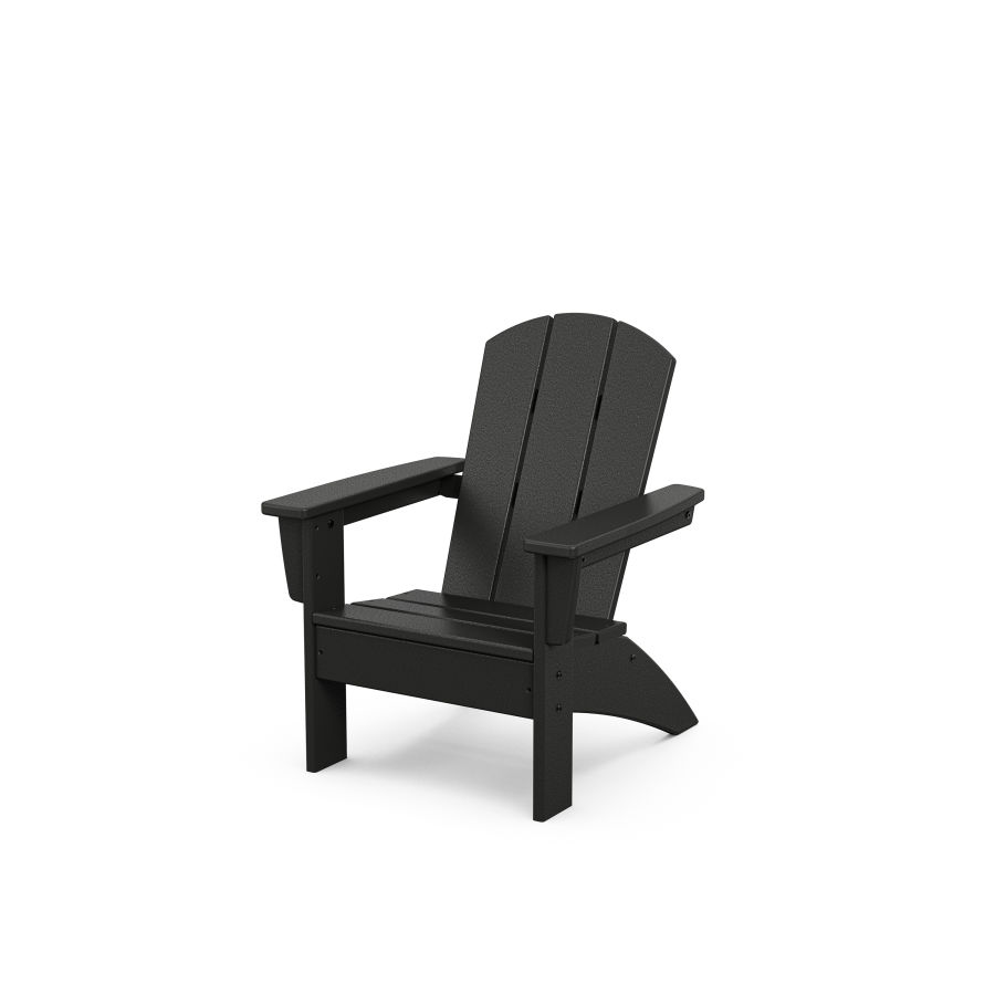 POLYWOOD Kids Nautical Adirondack Chair in Black