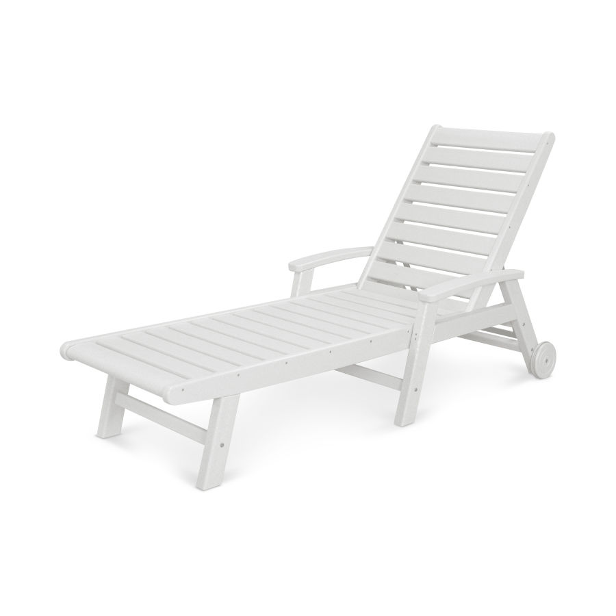 POLYWOOD Signature Chaise with Wheels in White