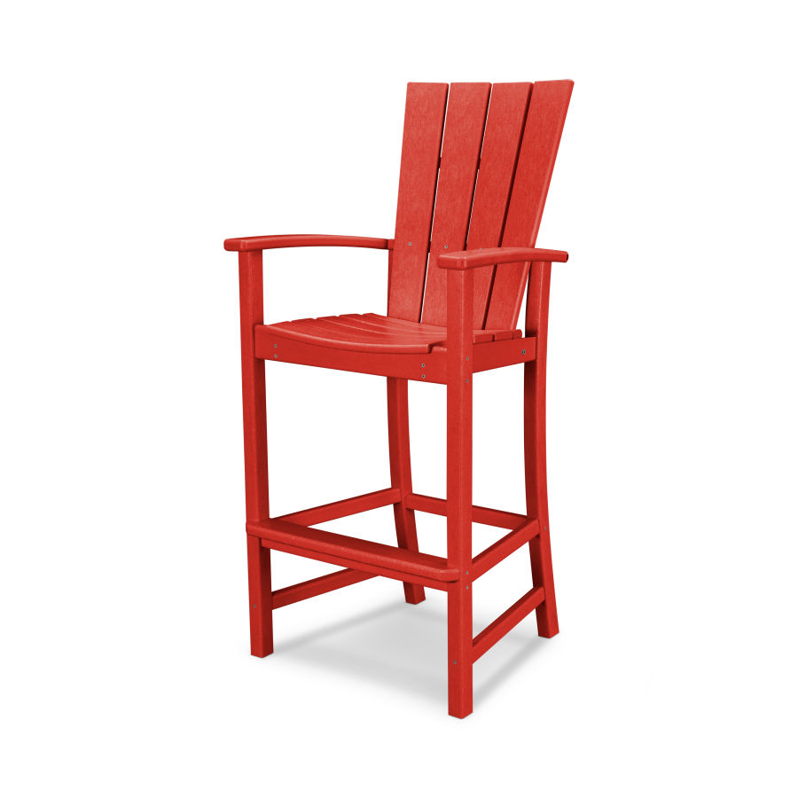 POLYWOOD Quattro Adirondack Bar Chair in Sunset Red