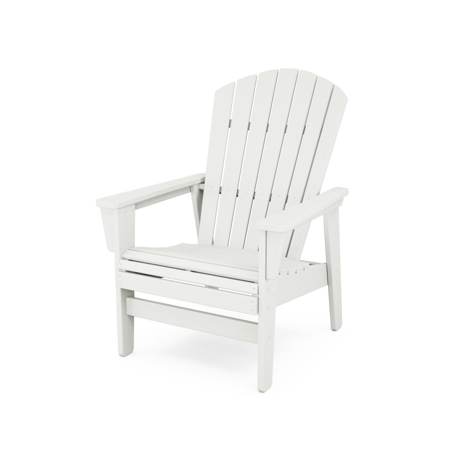 POLYWOOD Nautical Grand Upright Adirondack Chair in Vintage White