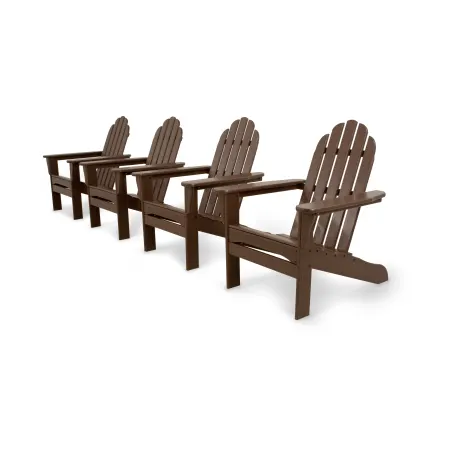 POLYWOOD Classics 4-Piece Adirondack Set in Mahogany