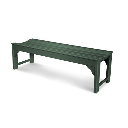 Traditional Garden 60" Backless Bench in Green
