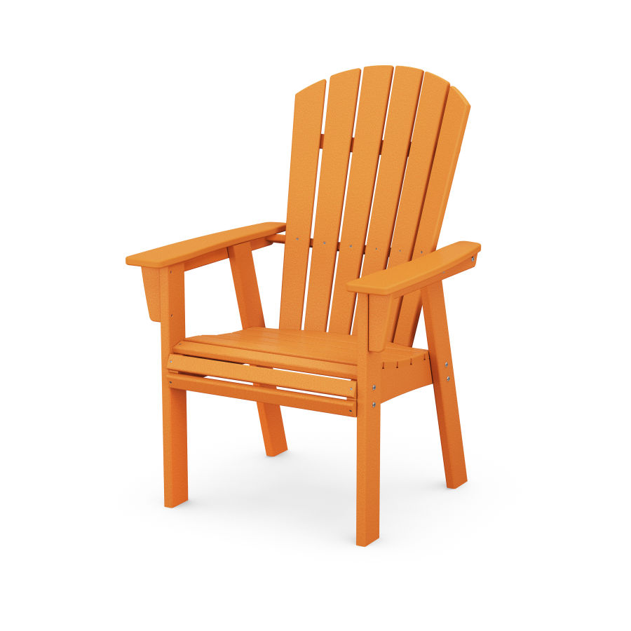 POLYWOOD Nautical Curveback Upright Adirondack Chair in Tangerine