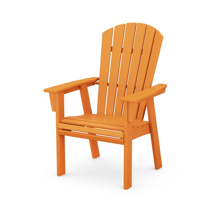 POLYWOOD Nautical Curveback Upright Adirondack Chair in Tangerine