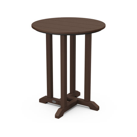 POLYWOOD 24" Round Farmhouse Bistro Table in Mahogany