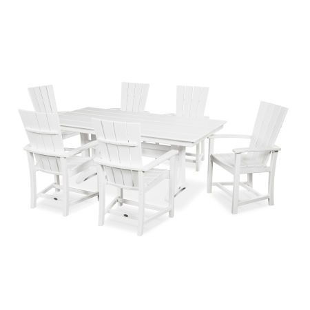 Quattro 7-Piece Farmhouse Dining Set in White