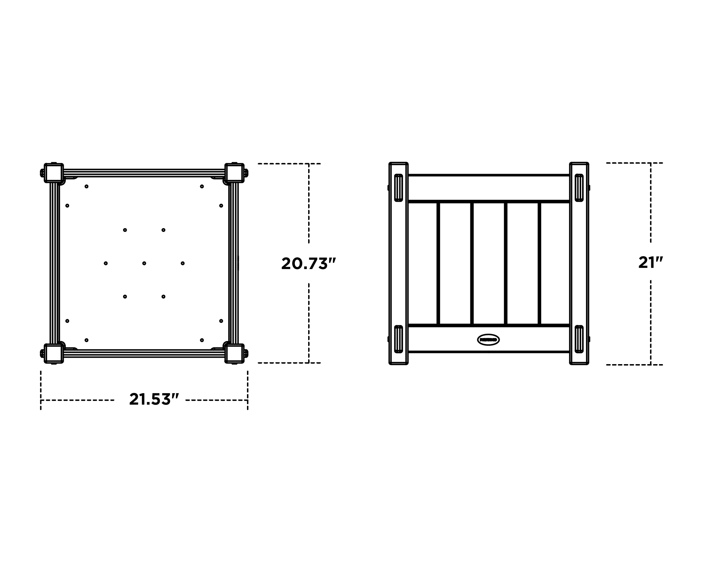 Dimensions for Vineyard Large Square Planter Box