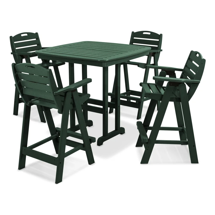 POLYWOOD Nautical 5-Piece Bar Set in Green