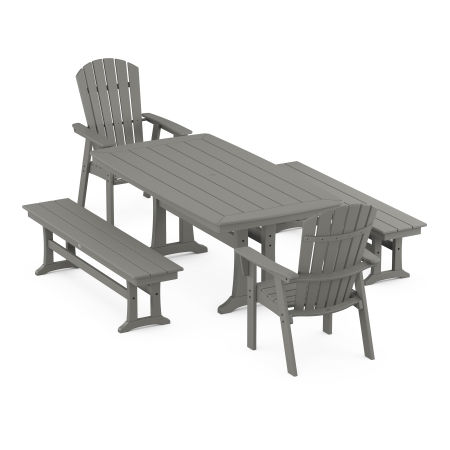 POLYWOOD Nautical Adirondack 5-Piece Dining Set with Trestle Legs